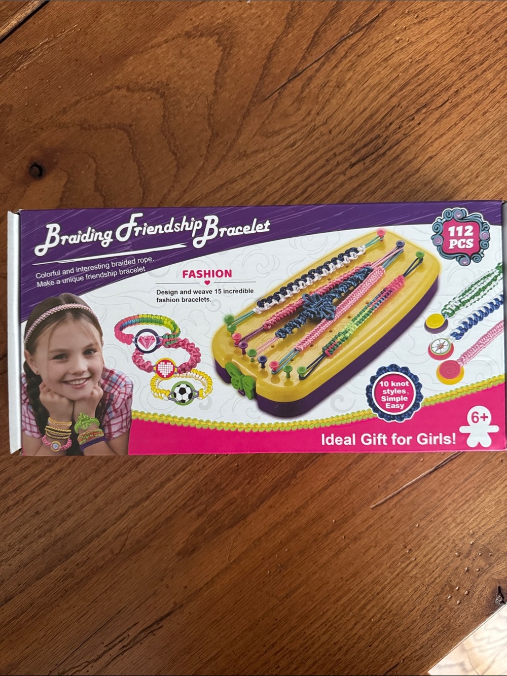 Friendship bracelet Kit for Kids - Purple & Yellow